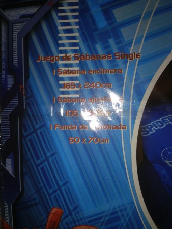 SABANA DE SPIDER MAN, PLAZA Y MEDIA